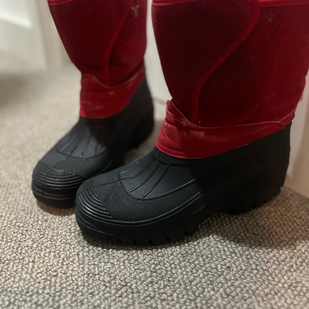 Red and Black Winter Snow Boots